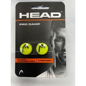 HEAD Pro Damp Tennis Dampener 2 Pack Taiwan Yellow Black Shock Absorption NEW